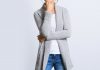 Cardigan mit Perlmuster-Blende