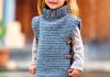 Warmer Tweed-Poncho für Kinder