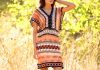 Strickkleid im Ethno-Look