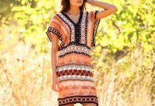 Strickkleid im Ethno-Look