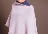 Poncho mit Faltkragen