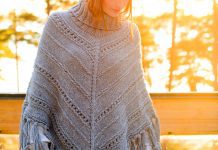 Damen-Poncho im Mustermix