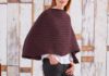 Kurz-Poncho im Rippenmuster