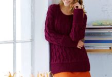 Strick-Pullover mit Strukturmuster