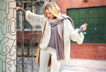 Glatt rechts gestrickte Damenjacke