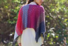 Kurz-Poncho im Muschelmuster
