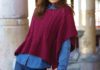 Kurz-Poncho im Muster-Mix mit Zopfmuster