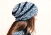 Oversized Beanie im Perlmuster und glatt rechts