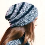 Oversized Beanie im Perlmuster und glatt rechts