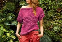 Kurzarm-Pullover im Muster-Mix