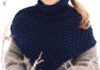 Gestrickter Schulterwärmer mit Kragen im Perlmuster