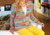 Strickjacke mit Halbpatent
