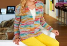 Strickjacke mit Halbpatent
