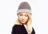 Beanie mit dezenten Zopfmustern und Streifen