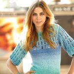Damen-Kurzarmpullover im Mustermix