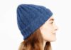Gestrickte Rippen-Beanie mit Umschlag