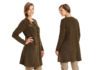 Lange Strick-Jacke mit Zöpfen und Taschen
