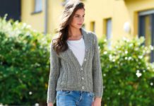 Strickjacke für Damen mit V-Ausschnitt