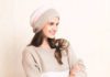Oversize Strick-Beanie mit Streifen