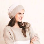 Oversize Strick-Beanie mit Streifen