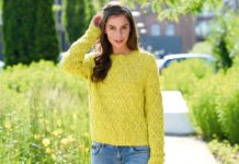 Strick-Pullover im Rhombenmuster