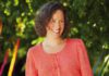 Damen-Strickjacke mit Muschelkante