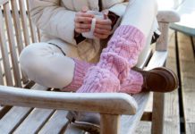 Beinstulpen im Perlmuster und Zopfmuster