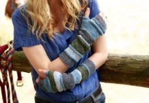 Bunt gestreift und gemusterte Armstulpen
