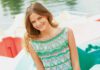 Buntes Stricktop im Ajour-Muster