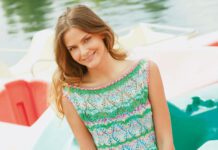 Buntes Stricktop im Ajour-Muster