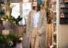 Longcardigan mit Wabenmuster