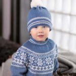 Kinder-Norwegerpulli mit Rundpasse und Mütze