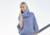 Poncho-Pullover mit Fledermaus-Ärmeln
