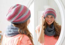 Gestricktes Set aus Beanie und Loop