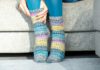 Woll-Socken mit Strukturmuster