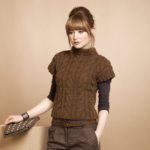 Zopfmuster-Pulli mit kurzen Ärmeln