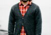 Herrenjacke mit Nordic-Zopfmuster