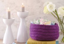 Gestrickte Filzschale