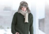 Herrenpullover und Schal mit Struktur-Muster