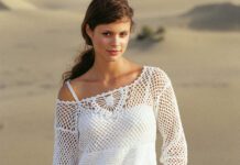 Netzpullover mit Borte