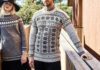 Herrenpullover mit nordischem Stern-Muster